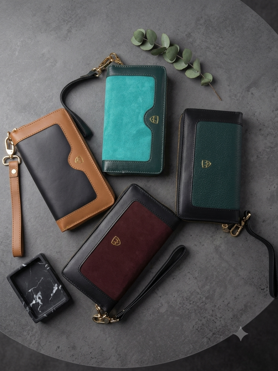 Luxury Multi-Tone Wristlet Wallet