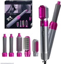 5-in-1 Hair Styler Pink Silver Portable curling Brush