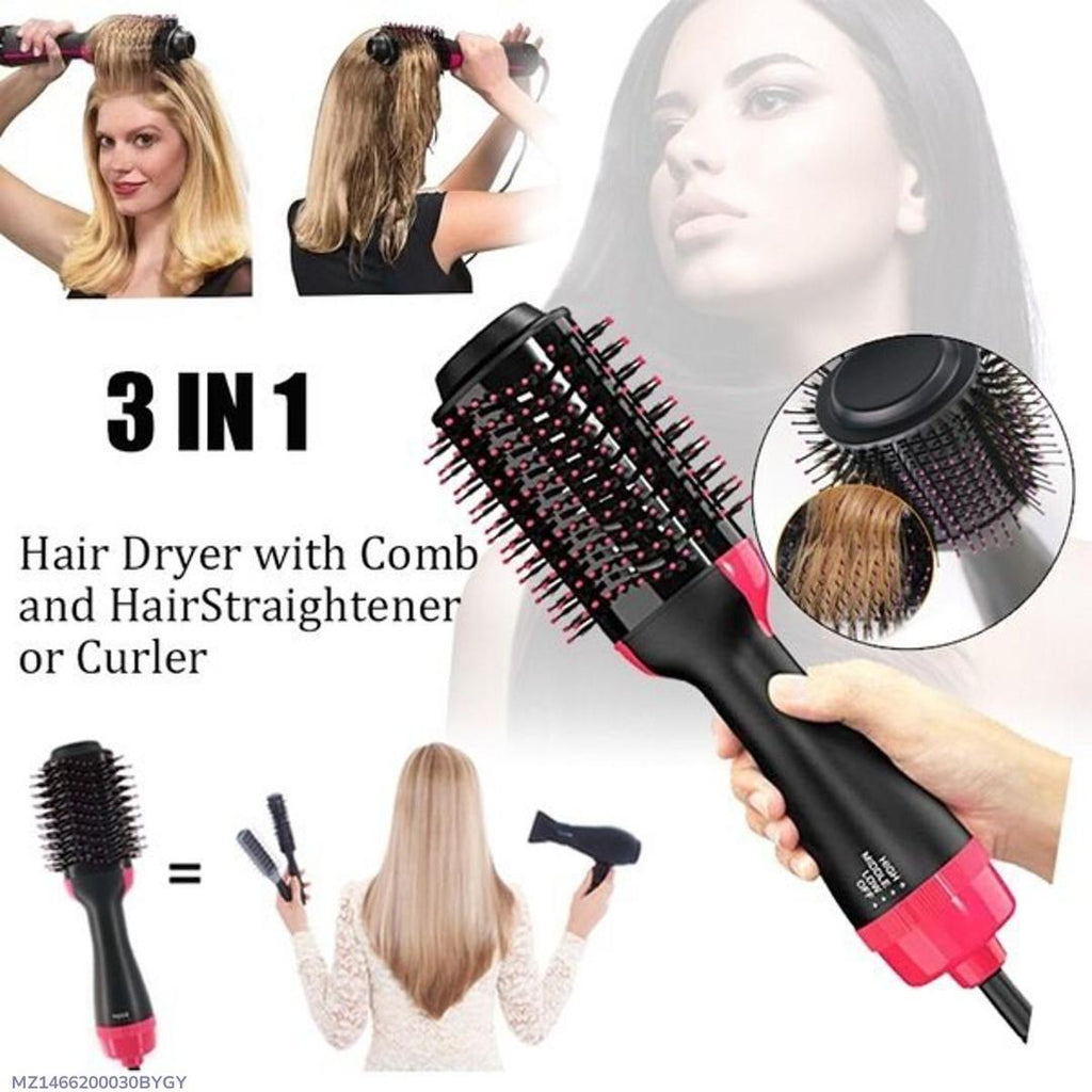 4-in-1 Hair Dryer Brush With Comb and Curler