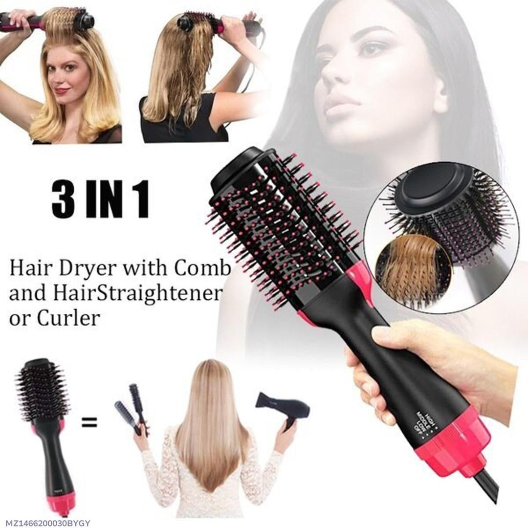 4-in-1 Hair Dryer Brush With Comb and Curler