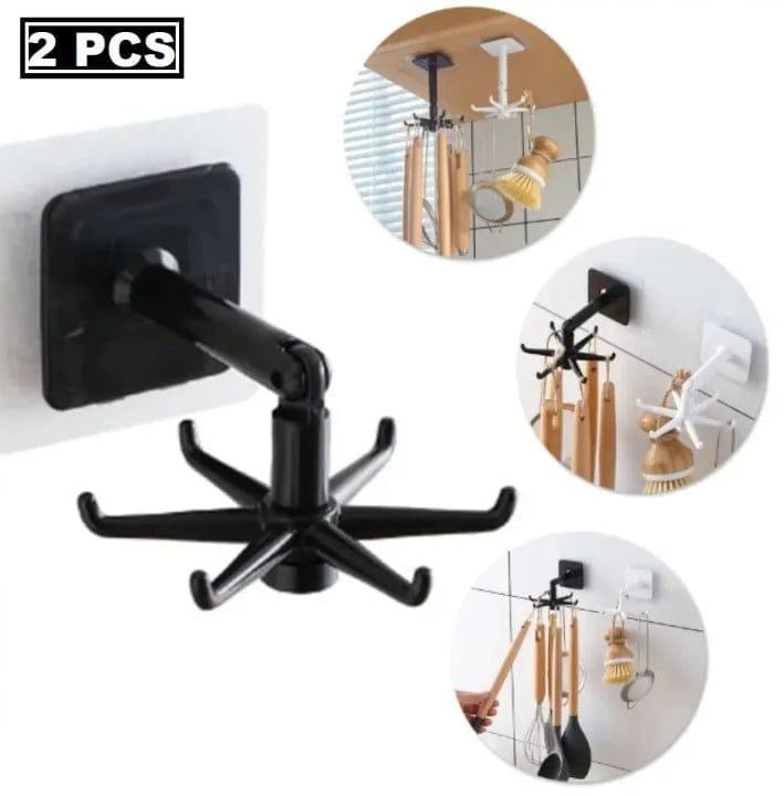 Black Rotating Wall Hook For Bathroom essentials