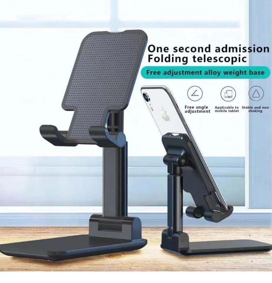 Adjustable Mobile Stand For Home Office,Black & White ABS Plastic