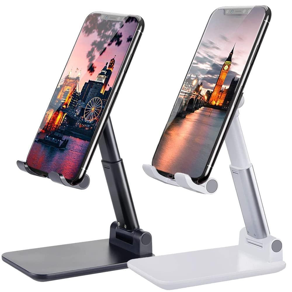 Adjustable Mobile Stand For Home Office,Black & White ABS Plastic