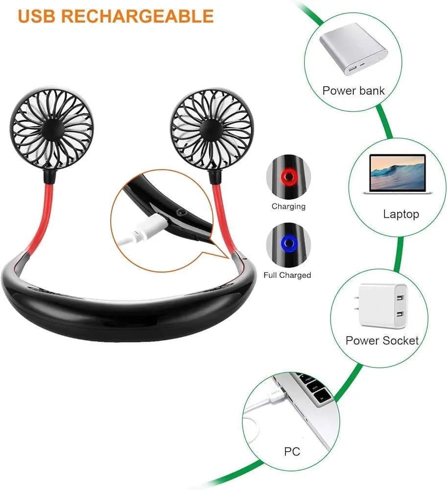 Hand Free Neck Fan 360 ^ USB Chargeable