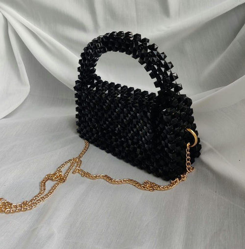 Chic Girls customized white beaded crossboby bag