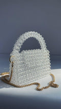 Chic Girls customized white beaded crossboby bag